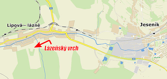 mapa Lipov - lzn, Jesenk